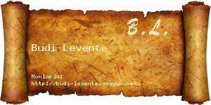 Budi Levente névjegykártya